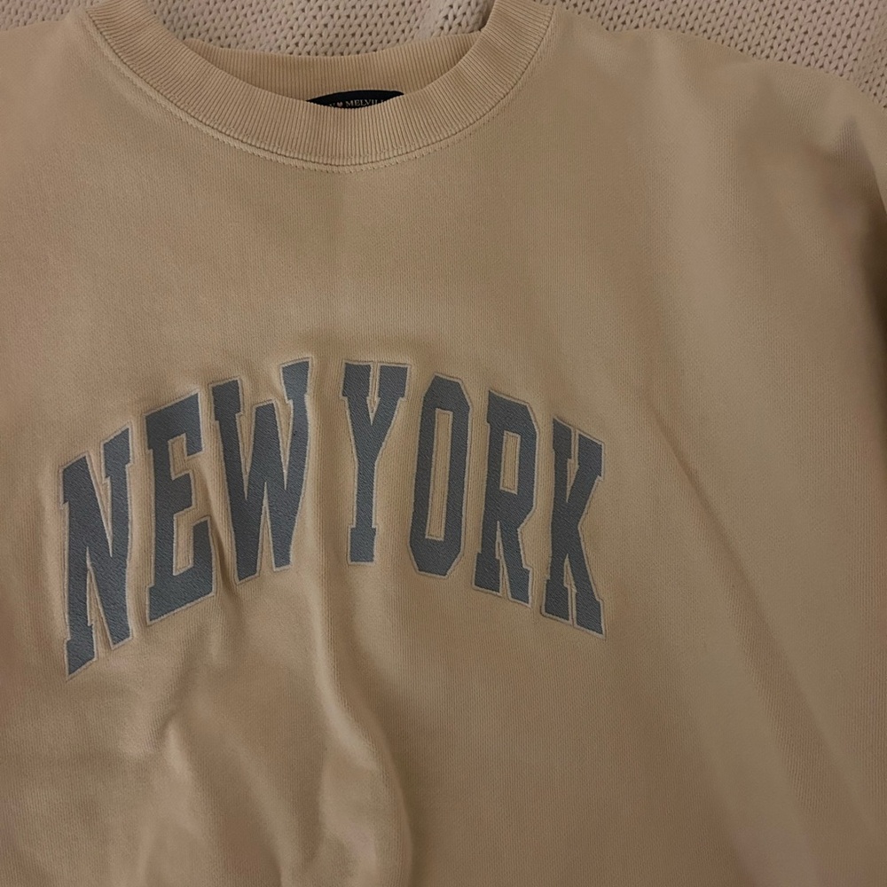 Brandy Melville Tan 'New York' Sweatshirt